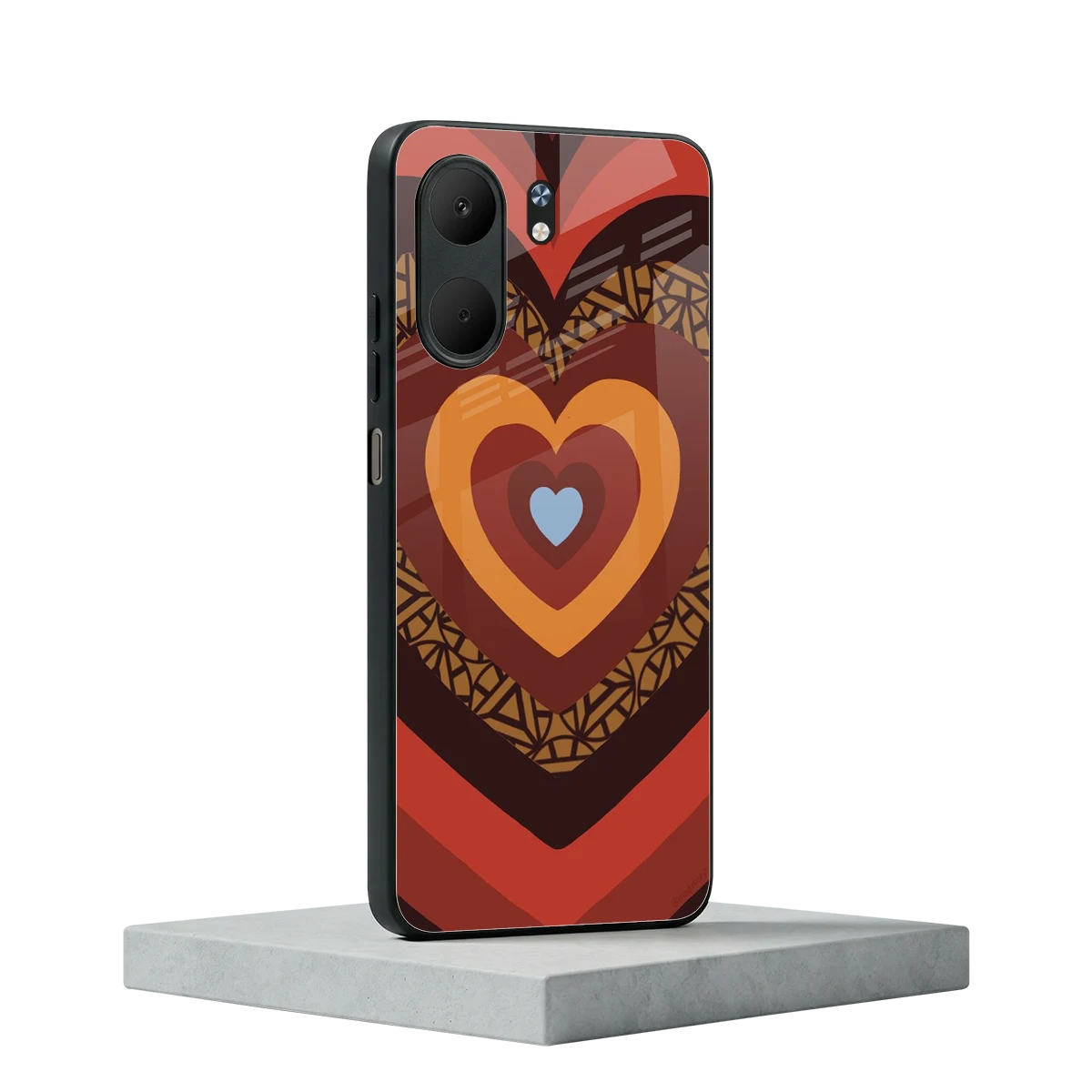 Y2K Caramel Crush Hearts oppo a5x 5g mobile cover | shockproof glass phone case