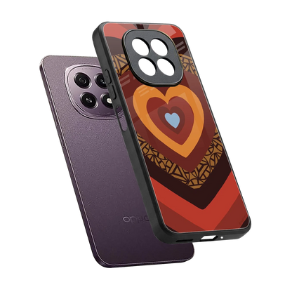 Y2K Caramel Crush Hearts sleek oppo f29 5g cover with tempered glass back and TPU edges