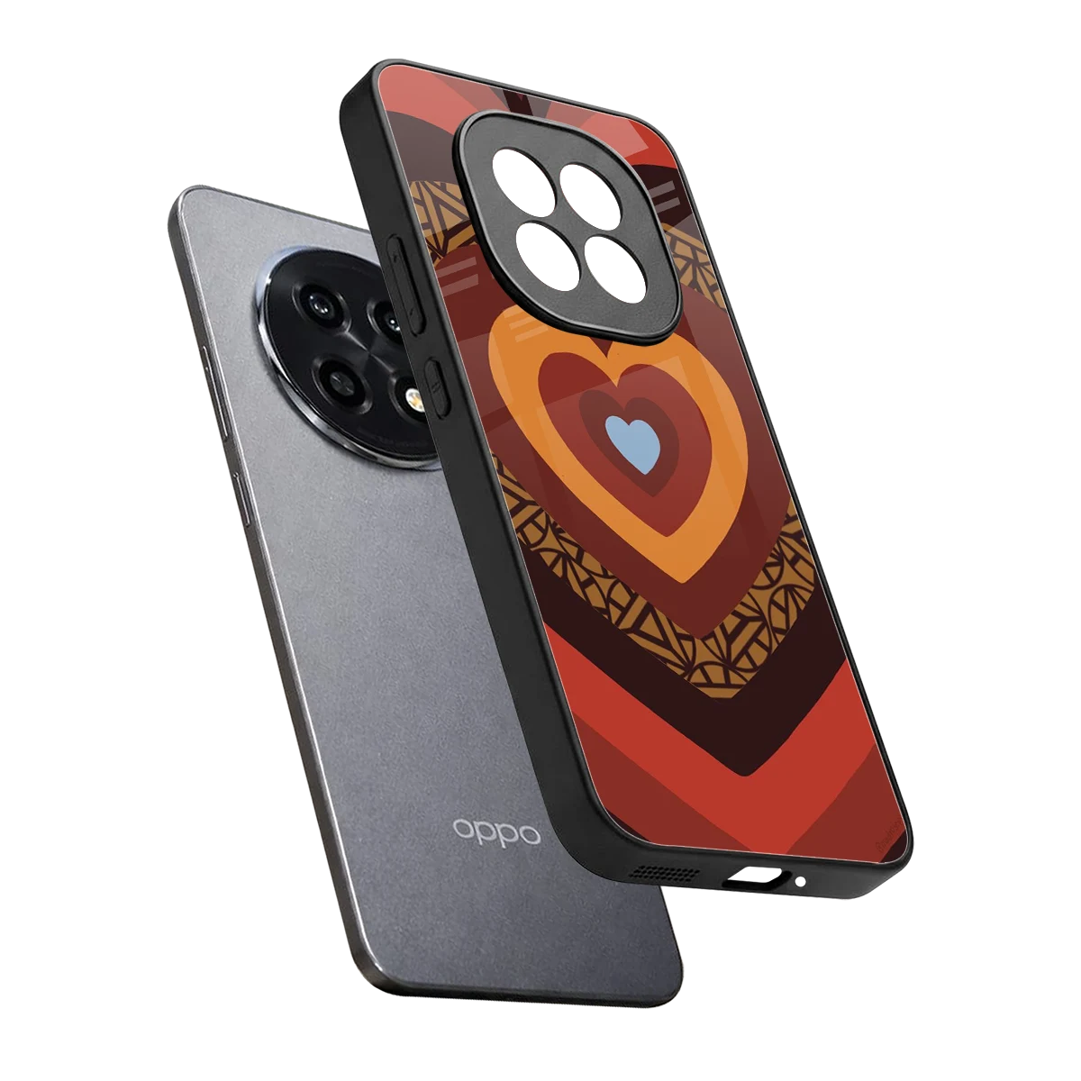 Y2K Caramel Crush Hearts sleek oppo f29 pro 5g cover with tempered glass back and TPU edges