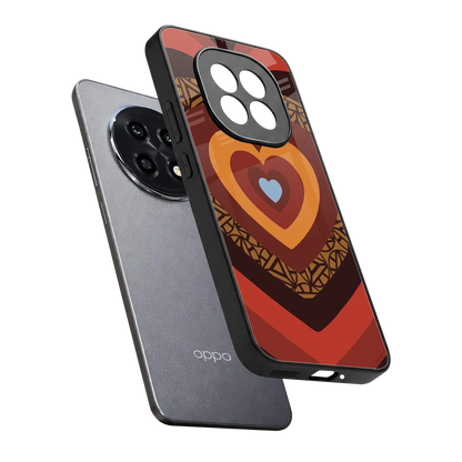 Y2K Caramel Crush Hearts sleek oppo f29 pro 5g cover with tempered glass back and TPU edges