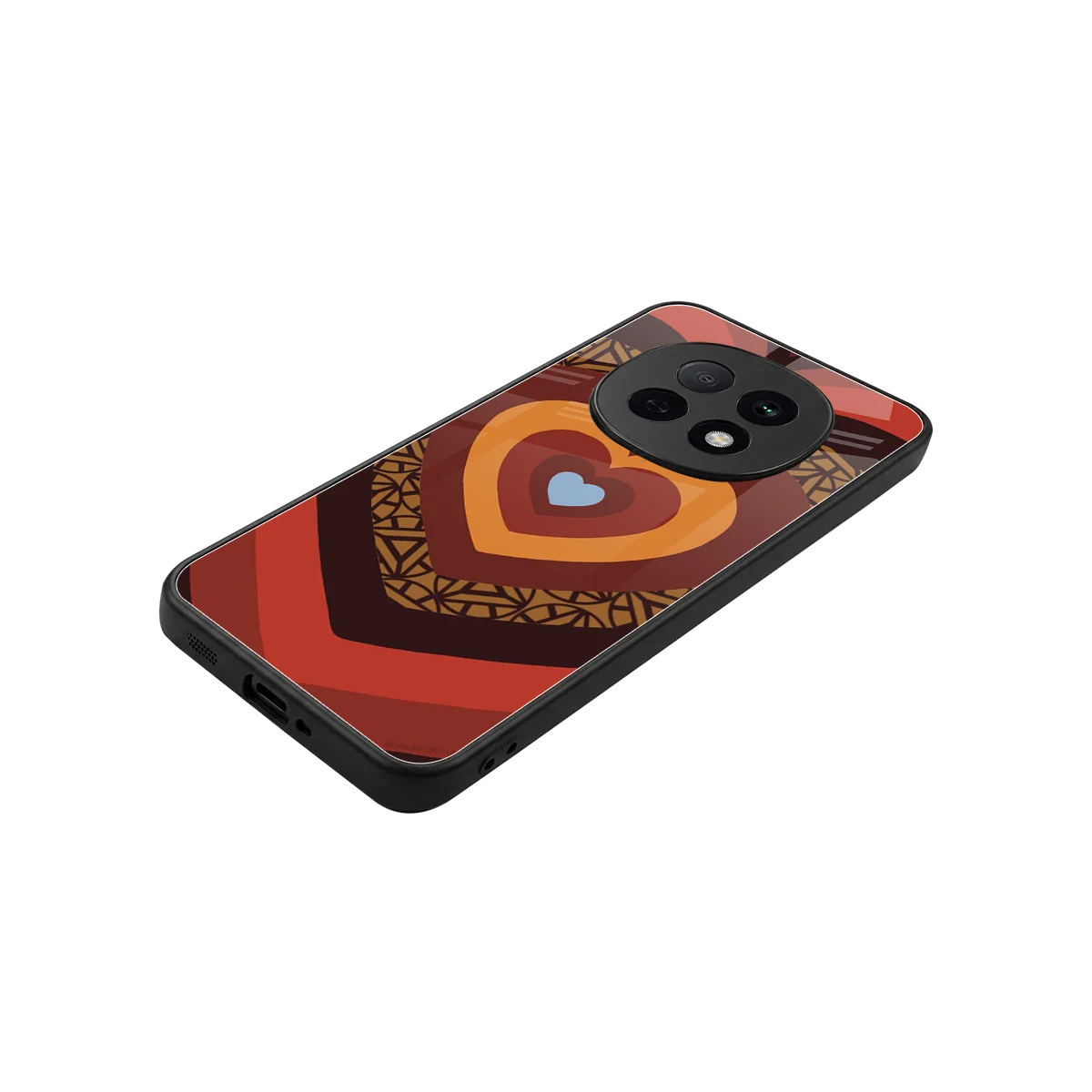 Y2K Caramel Crush Hearts stylish phone case for oppo f29 pro 5g | glossy glass and slim fit
