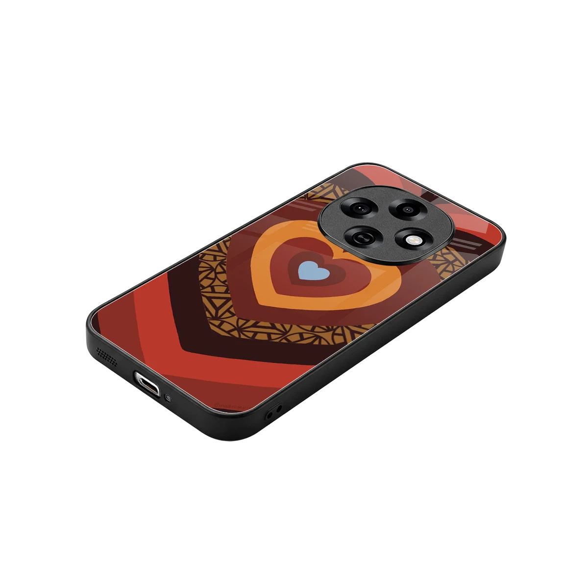Y2K Caramel Crush Hearts stylish phone case for oppo f31 pro 5g | glossy glass and slim fit