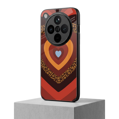Y2K Caramel Crush Hearts oppo find x8 mobile cover | shockproof glass phone case