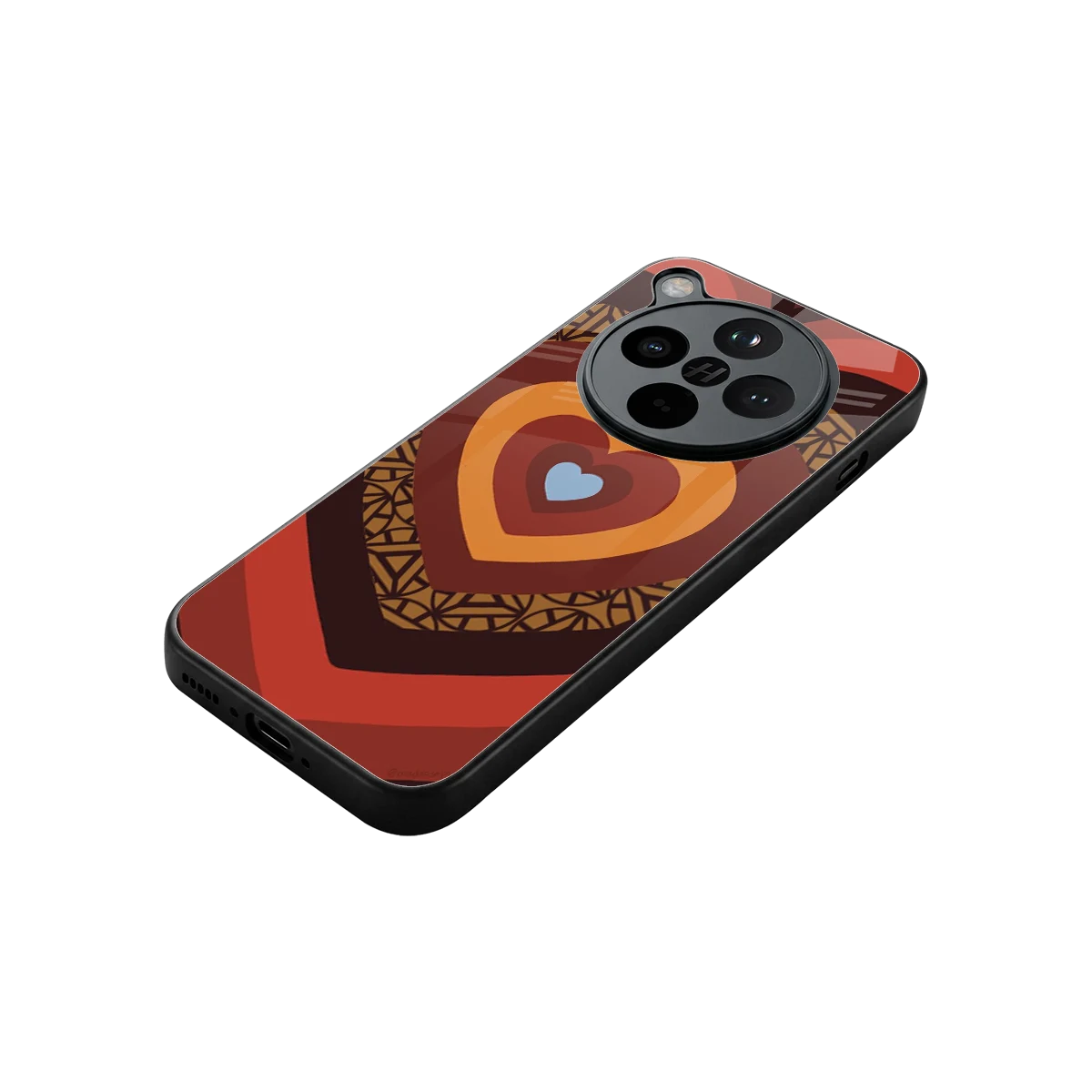 Y2K Caramel Crush Hearts stylish phone case for oppo find x8 | glossy glass and slim fit