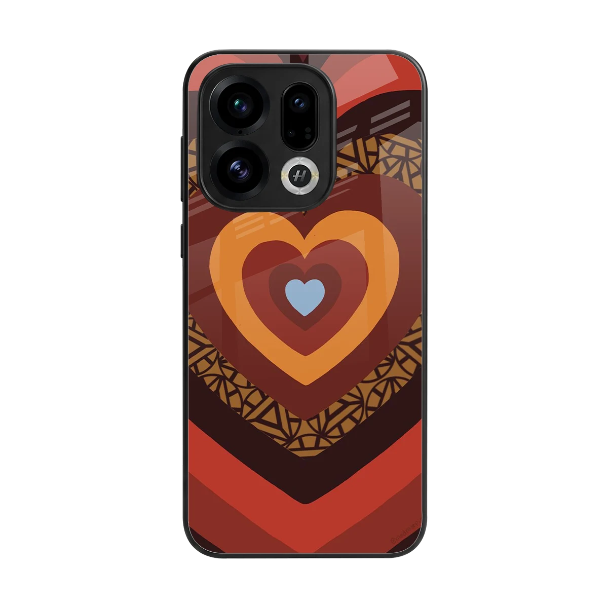 Y2K Caramel Crush Hearts back phone cover | glass case for oppo find x9