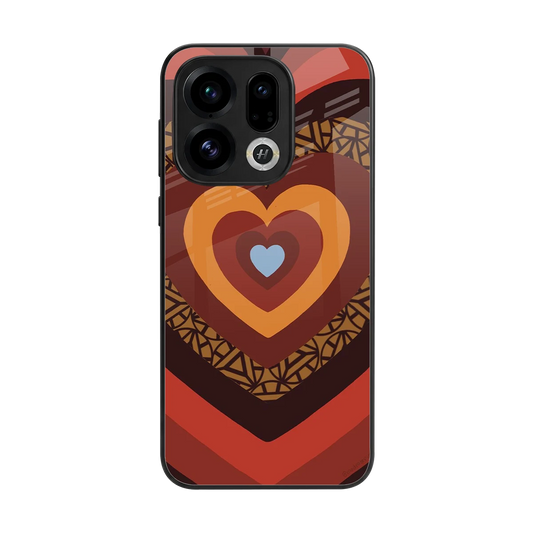Y2K Caramel Crush Hearts back phone cover | glass case for oppo find x9