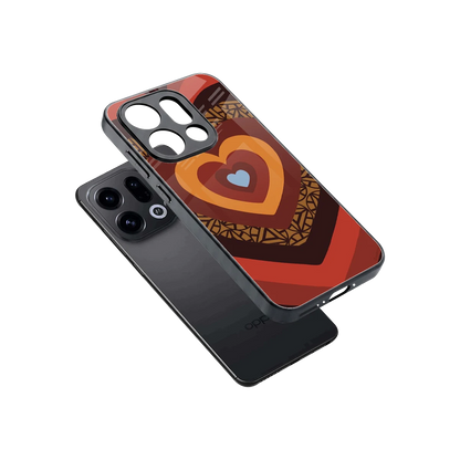 Y2K Caramel Crush Hearts sleek oppo find x9 cover with tempered glass back and TPU edges