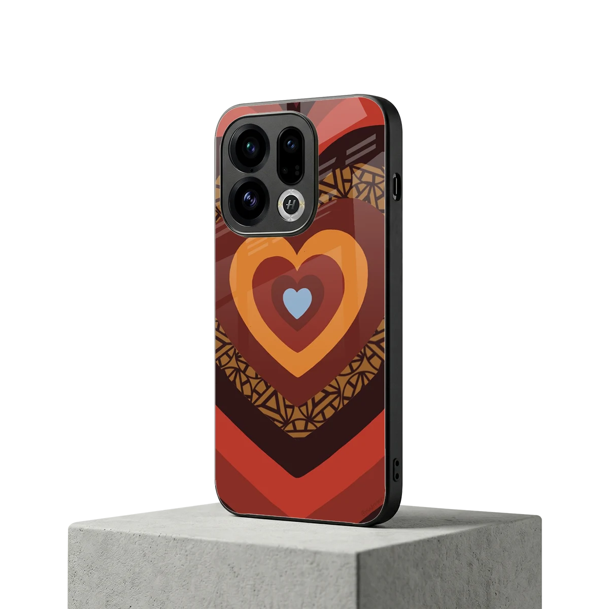 Y2K Caramel Crush Hearts oppo find x9 mobile cover | shockproof glass phone case