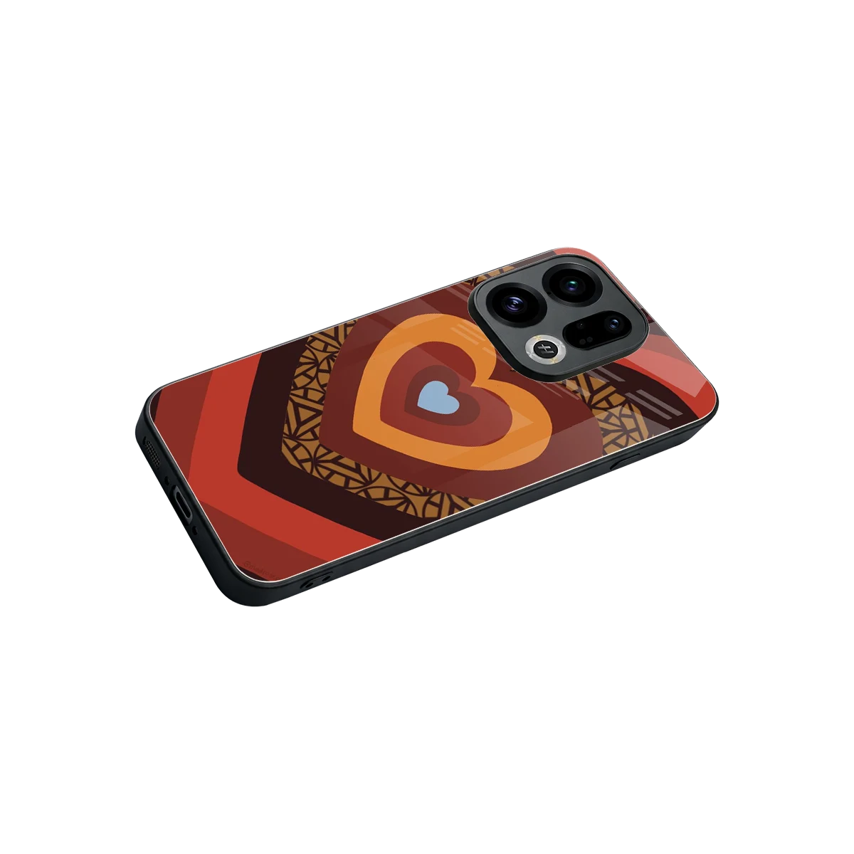 Y2K Caramel Crush Hearts stylish phone case for oppo find x9 | glossy glass and slim fit
