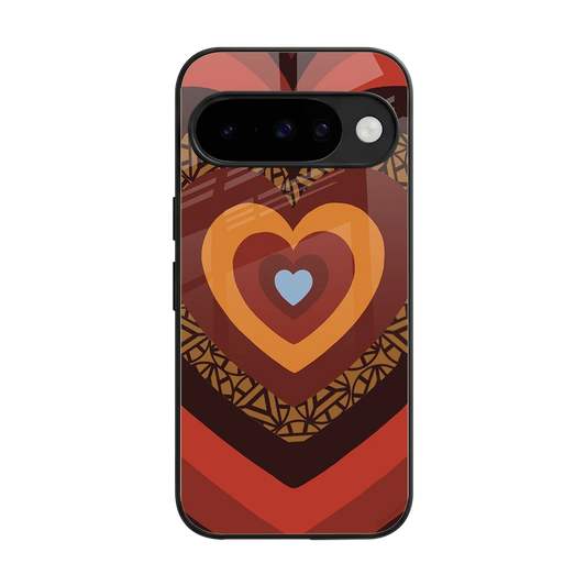 Y2K Caramel Crush Hearts back phone cover | glass case for google pixel 10