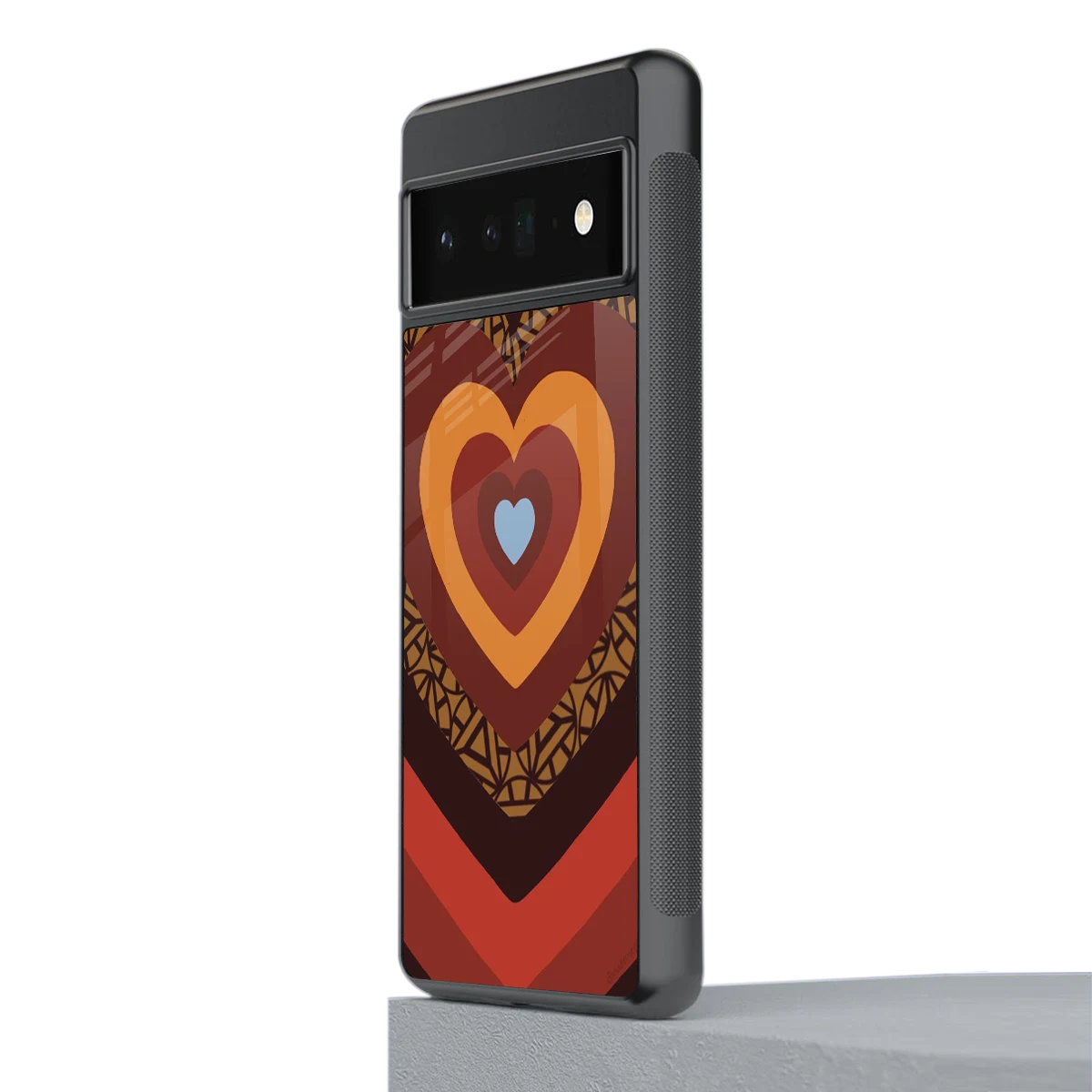 Y2K Caramel Crush Hearts stylish phone case for google pixel 6 pro | glossy glass and slim fit