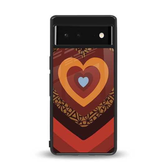 Y2K Caramel Crush Hearts back phone cover | glass case for google pixel 6a