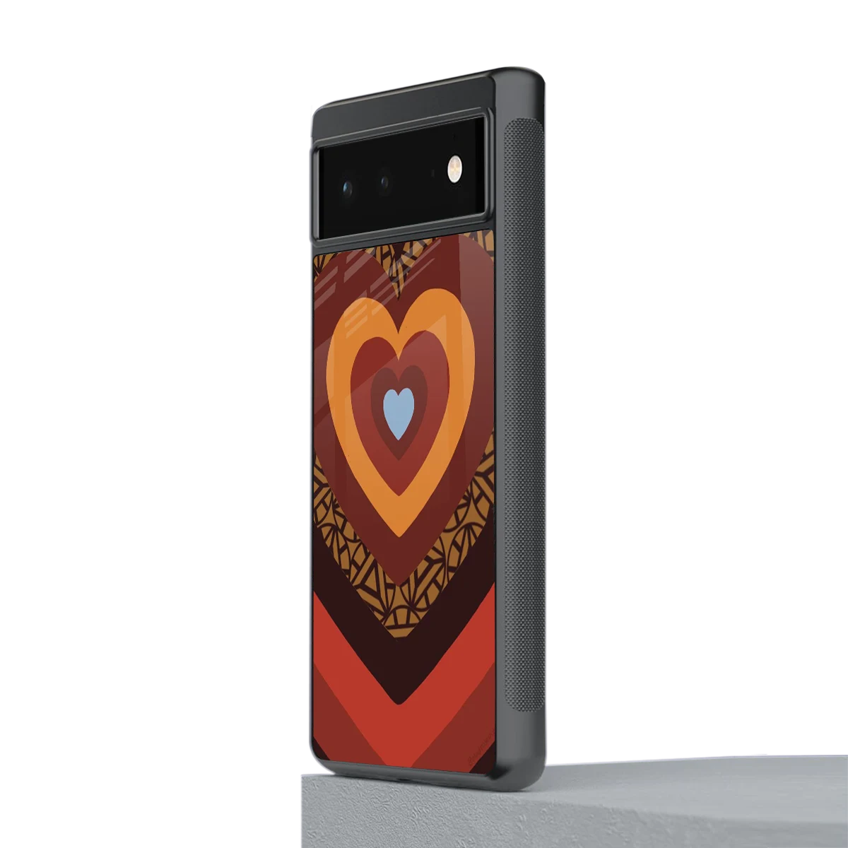 Y2K Caramel Crush Hearts stylish phone case for google pixel 6 | glossy glass and slim fit