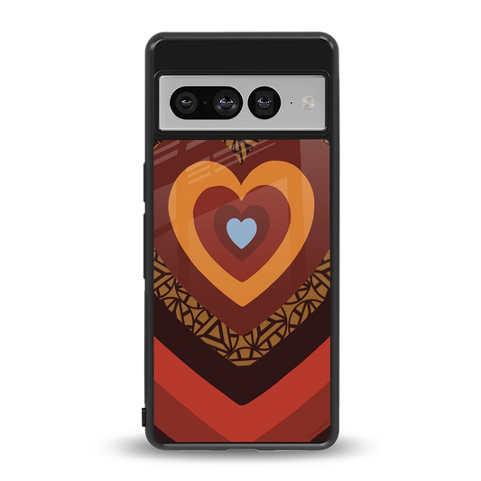 Y2K Caramel Crush Hearts back phone cover | glass case for google pixel 7 pro