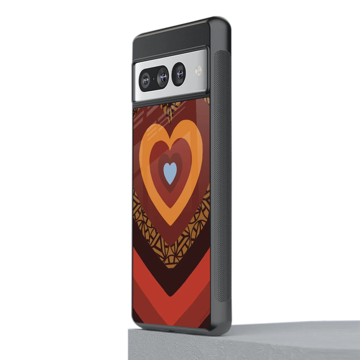 Y2K Caramel Crush Hearts stylish phone case for google pixel 7 pro | glossy glass and slim fit
