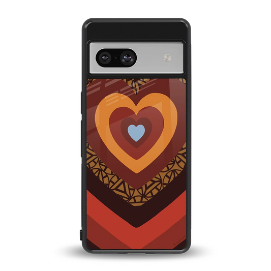 Y2K Caramel Crush Hearts back phone cover | glass case for google pixel 7