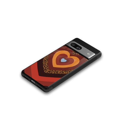 Y2K Caramel Crush Hearts google pixel 7a mobile cover | shockproof glass phone case