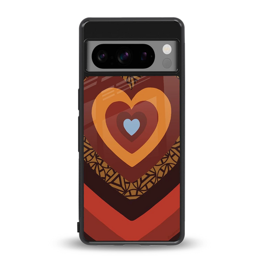 Y2K Caramel Crush Hearts back phone cover | glass case for google pixel 8 pro