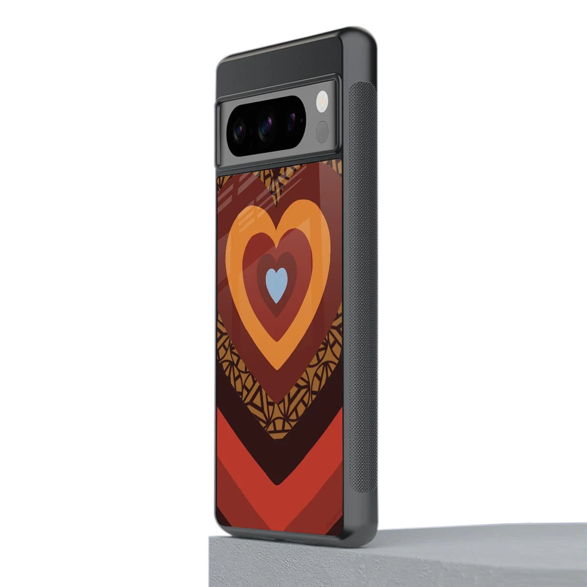 Y2K Caramel Crush Hearts stylish phone case for google pixel 8 pro | glossy glass and slim fit