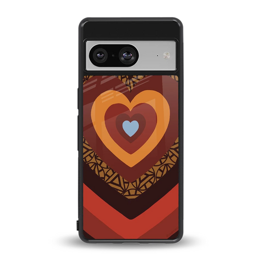 Y2K Caramel Crush Hearts back phone cover | glass case for google pixel 8