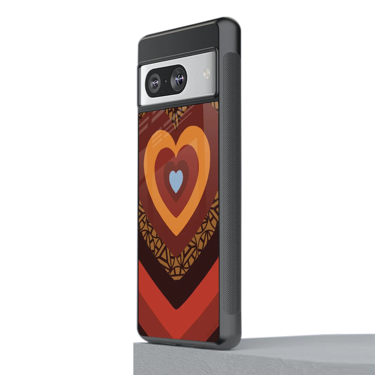 Y2K Caramel Crush Hearts stylish phone case for google pixel 8 | glossy glass and slim fit