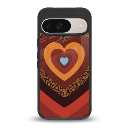 Y2K Caramel Crush Hearts back phone cover | glass case for google pixel 9