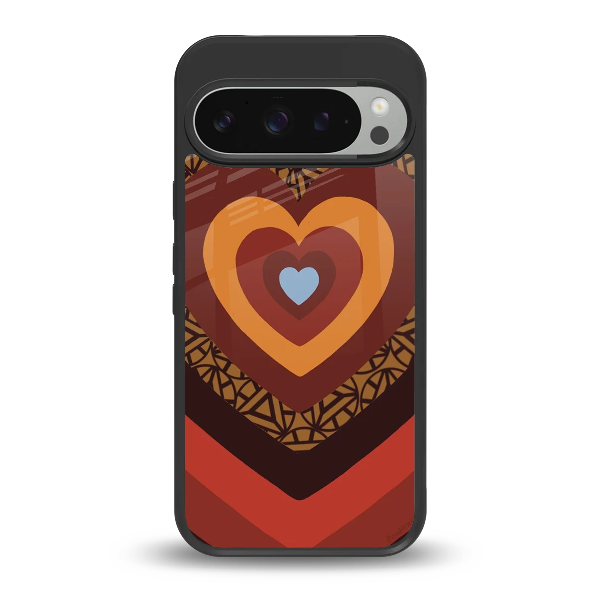 Y2K Caramel Crush Hearts back phone cover | glass case for google pixel 9 pro