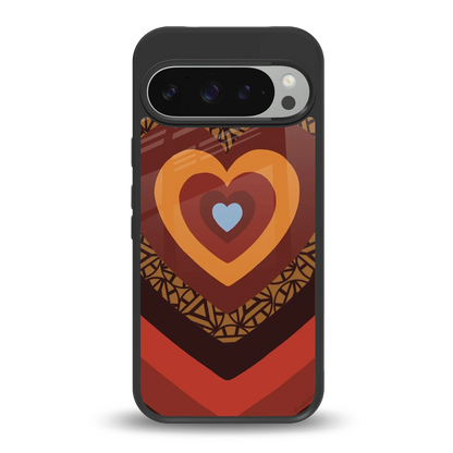 Y2K Caramel Crush Hearts back phone cover | glass case for google pixel 9 pro