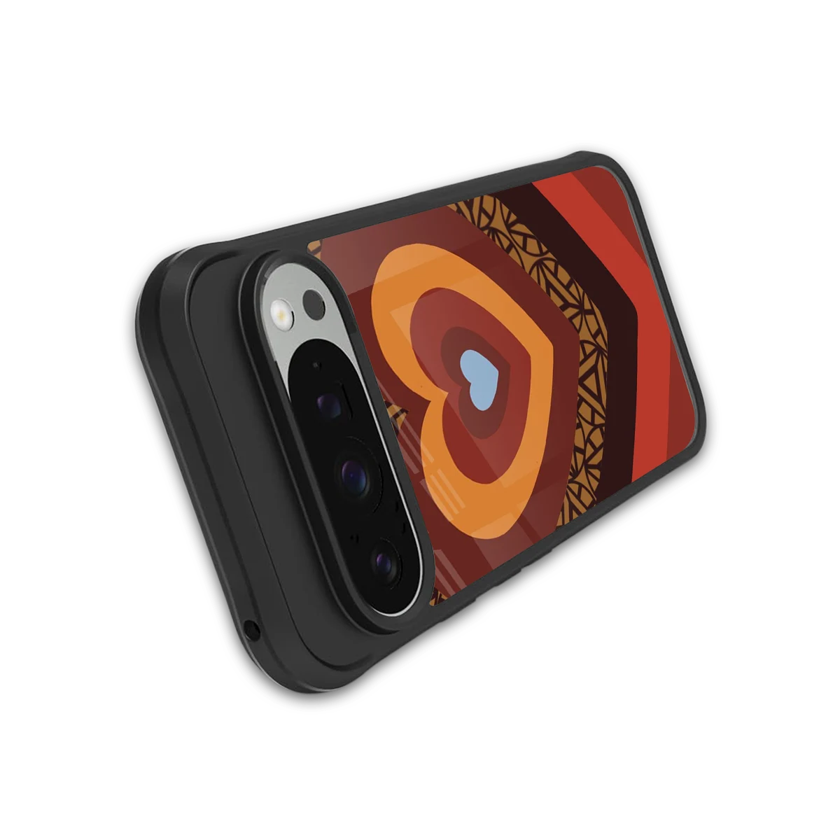 Y2K Caramel Crush Hearts stylish phone case for google pixel 9 pro | glossy glass and slim fit