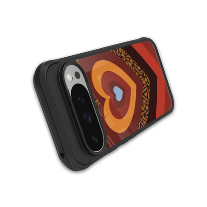 Y2K Caramel Crush Hearts stylish phone case for google pixel 9 pro | glossy glass and slim fit