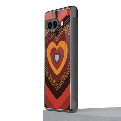 Y2K Caramel Crush Hearts google pixel 9a mobile cover | shockproof glass phone case