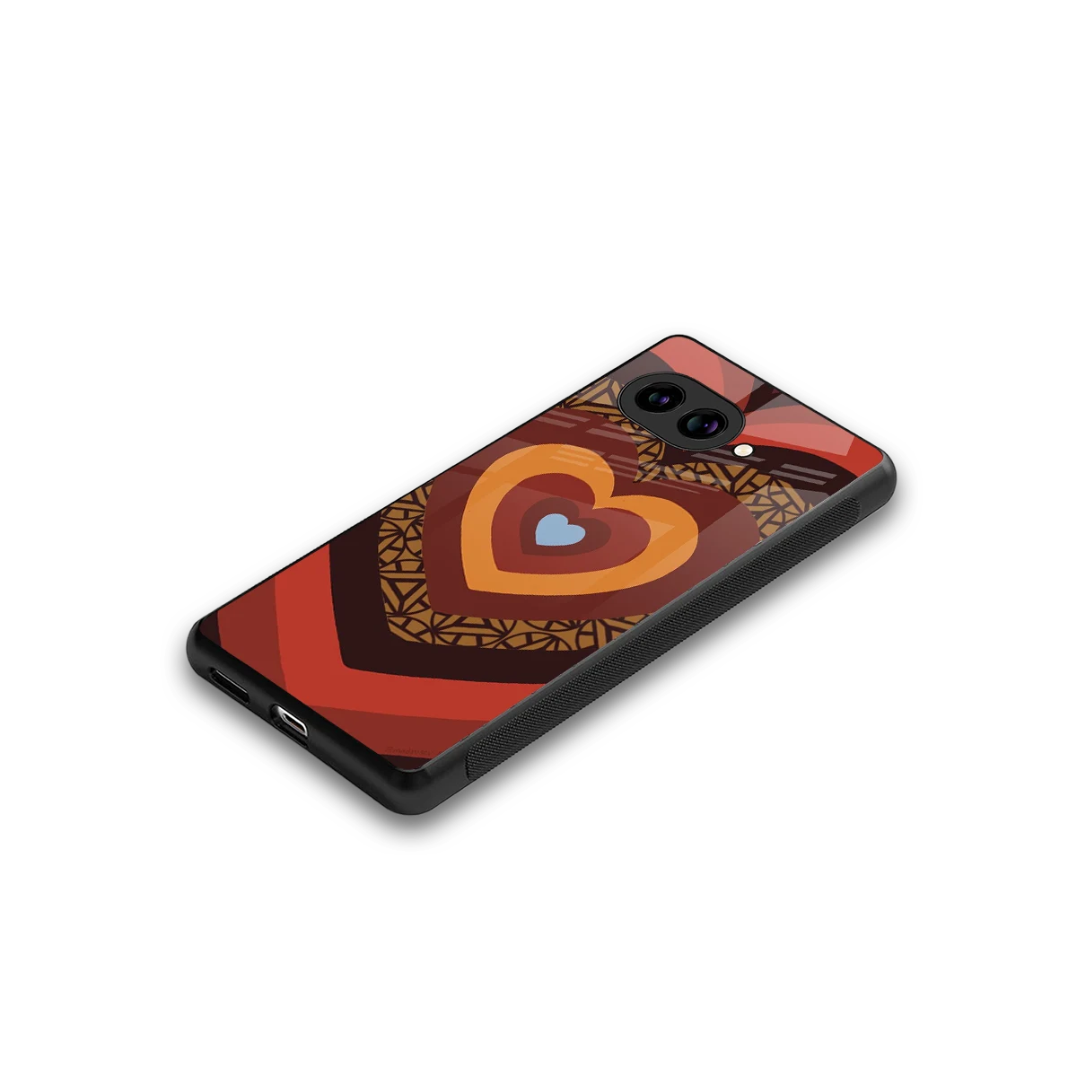 Y2K Caramel Crush Hearts stylish phone case for google pixel 9a | glossy glass and slim fit