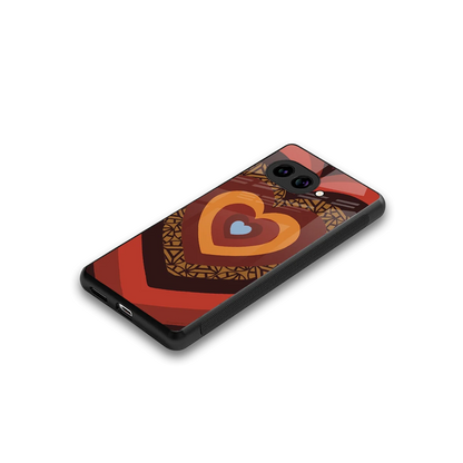 Y2K Caramel Crush Hearts stylish phone case for google pixel 9a | glossy glass and slim fit
