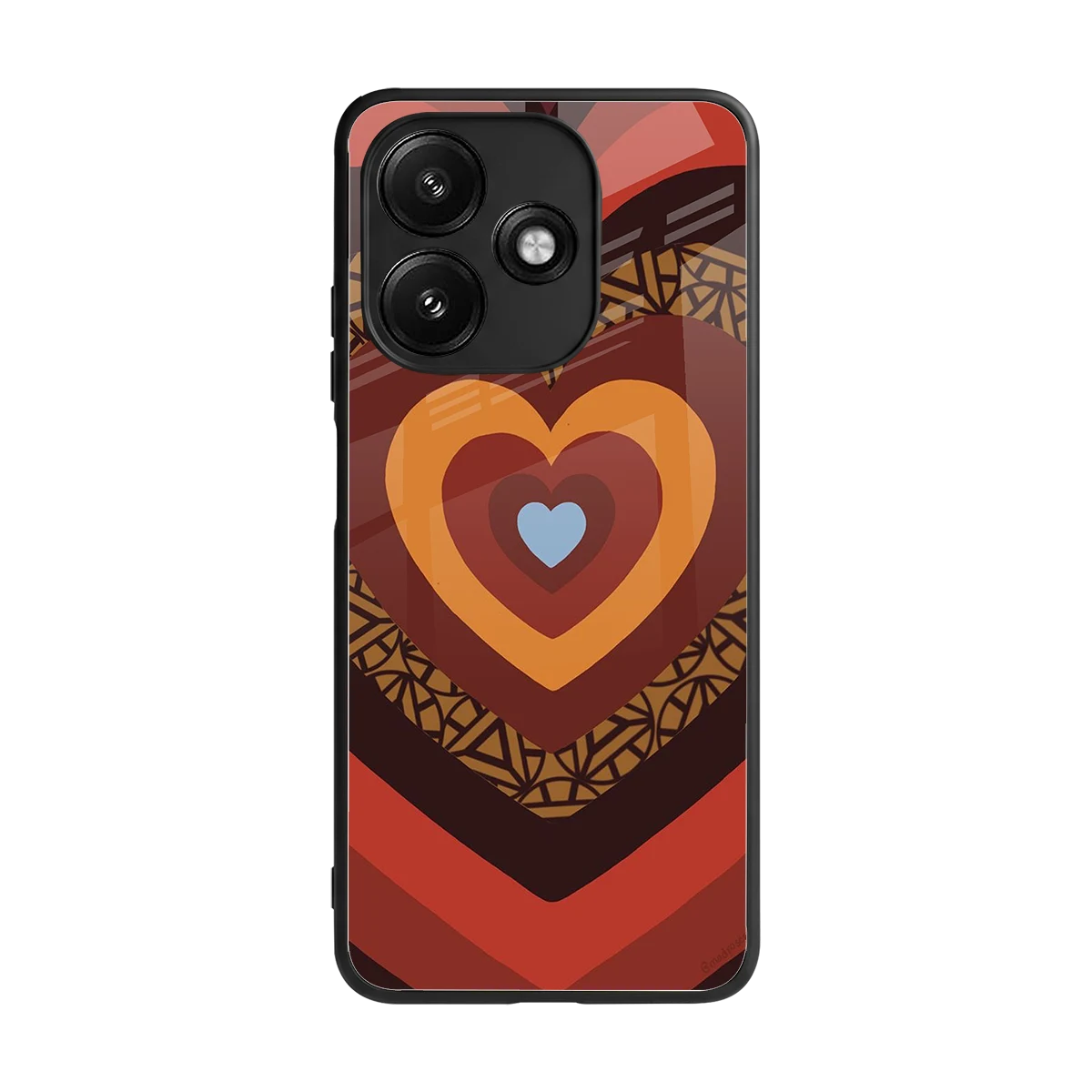 Y2K Caramel Crush Hearts back phone cover | glass case for redmi 12 5g