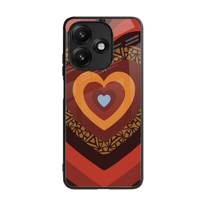 Y2K Caramel Crush Hearts back phone cover | glass case for redmi 12 5g