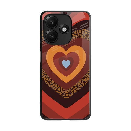 Y2K Caramel Crush Hearts back phone cover | glass case for redmi 12 5g