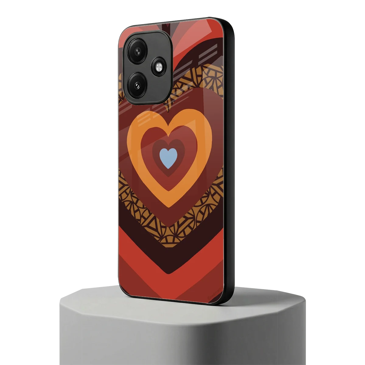 Y2K Caramel Crush Hearts redmi 12 5g mobile cover | shockproof glass phone case