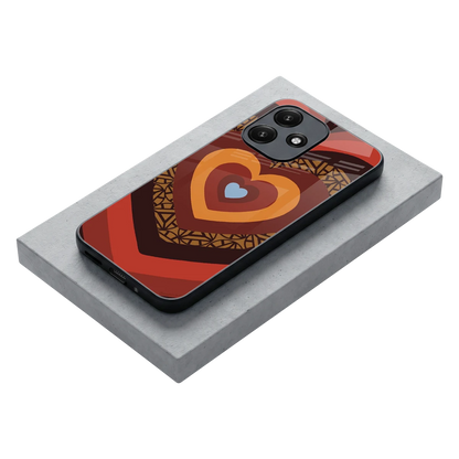 Y2K Caramel Crush Hearts stylish phone case for redmi 12 5g | glossy glass and slim fit