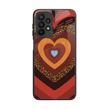 Y2K Caramel Crush Hearts back phone cover | glass case for samsung galaxy a23