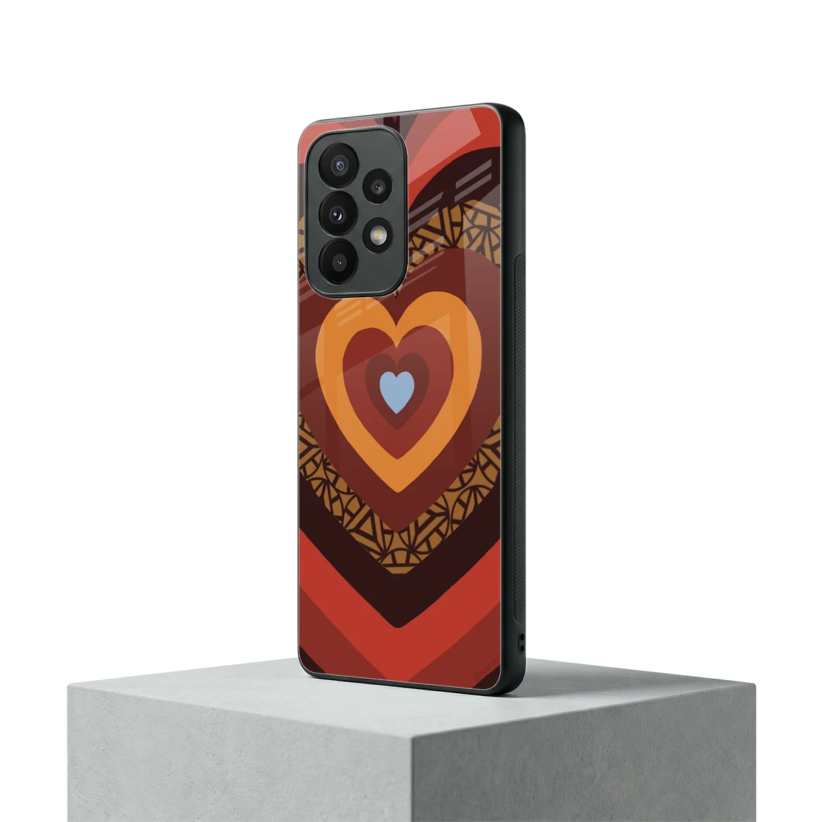 Y2K Caramel Crush Hearts samsung galaxy a23 mobile cover | shockproof glass phone case