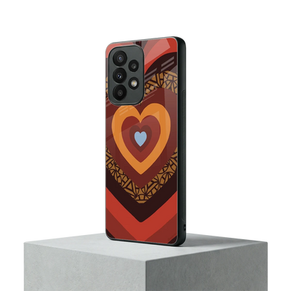 Y2K Caramel Crush Hearts samsung galaxy a23 mobile cover | shockproof glass phone case