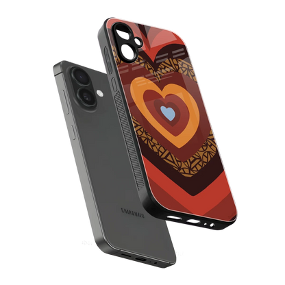 Y2K Caramel Crush Hearts sleek samsung galaxy a06 5g cover with tempered glass back and TPU edges