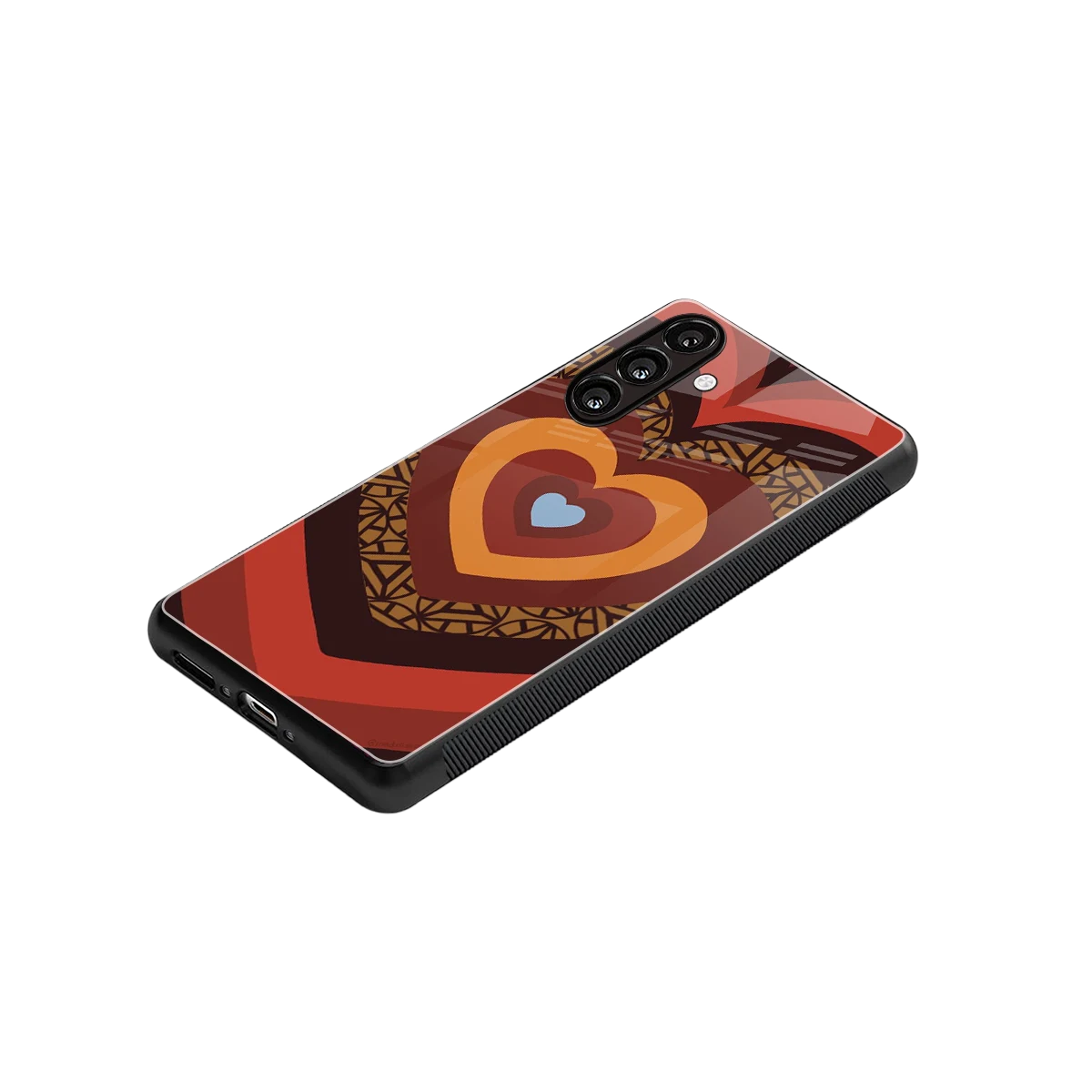 Y2K Caramel Crush Hearts stylish phone case for samsung galaxy a14 5g | glossy glass and slim fit