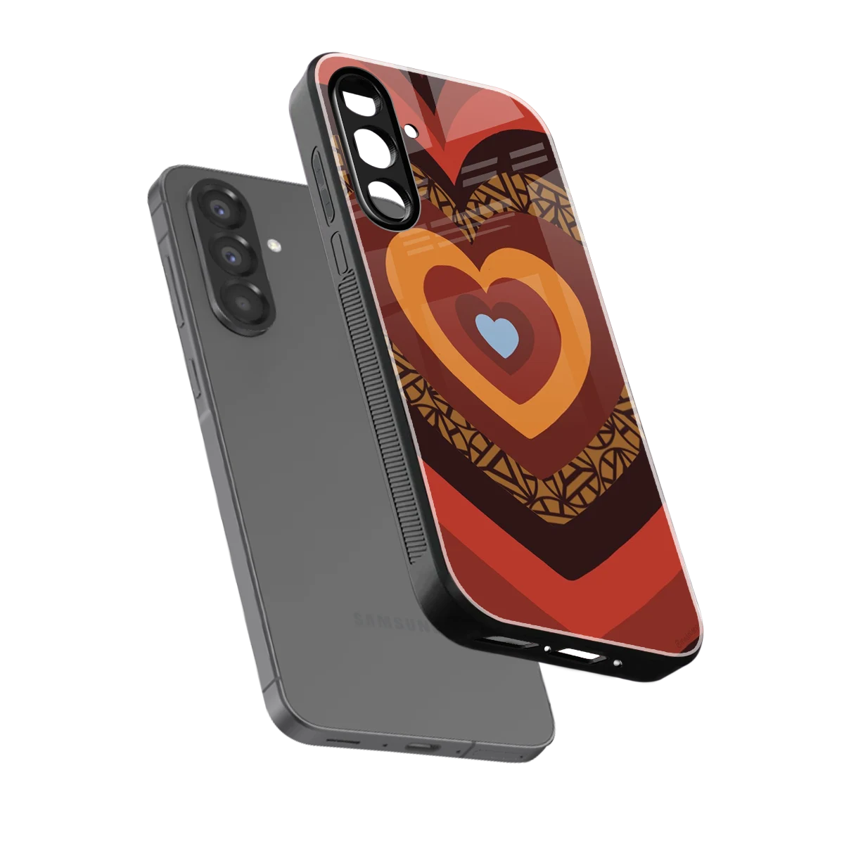 Y2K Caramel Crush Hearts sleek samsung galaxy a17 5g cover with tempered glass back and TPU edges