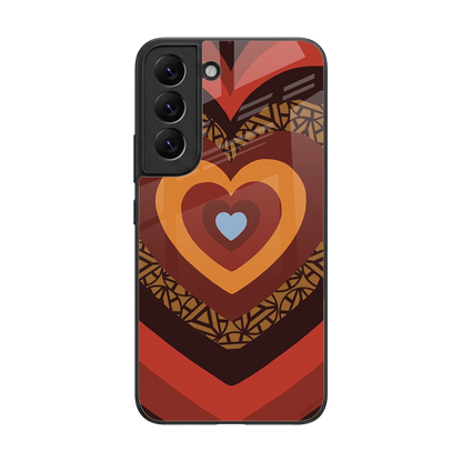 Y2K Caramel Crush Hearts back phone cover | glass case for samsung galaxy s22