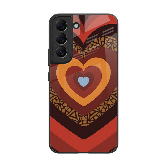 Y2K Caramel Crush Hearts back phone cover | glass case for samsung galaxy s22