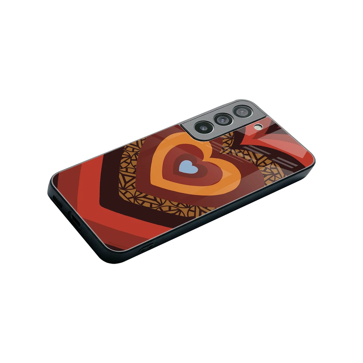 Y2K Caramel Crush Hearts stylish phone case for samsung galaxy s22 | glossy glass and slim fit