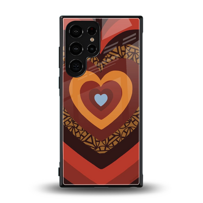 Y2K Caramel Crush Hearts back phone cover | glass case for samsung galaxy s24 ultra