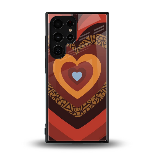 Y2K Caramel Crush Hearts back phone cover | glass case for samsung galaxy s24 ultra