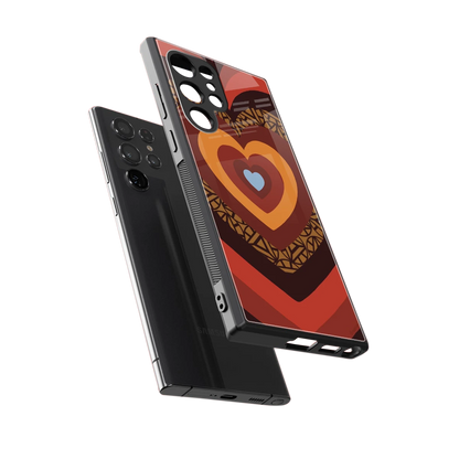 Y2K Caramel Crush Hearts sleek samsung galaxy s24 ultra cover with tempered glass back and TPU edges